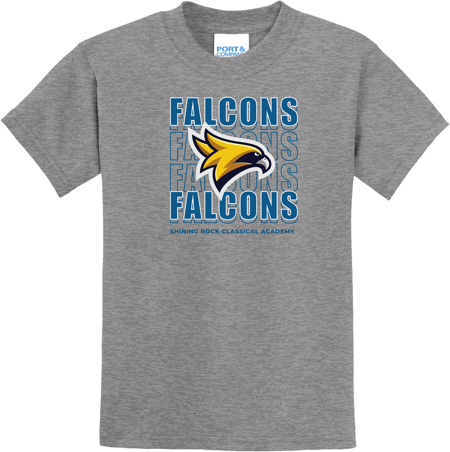 Falcon Cascade Design T Shirt - Shining Rock Classical Academy Spirit Wear