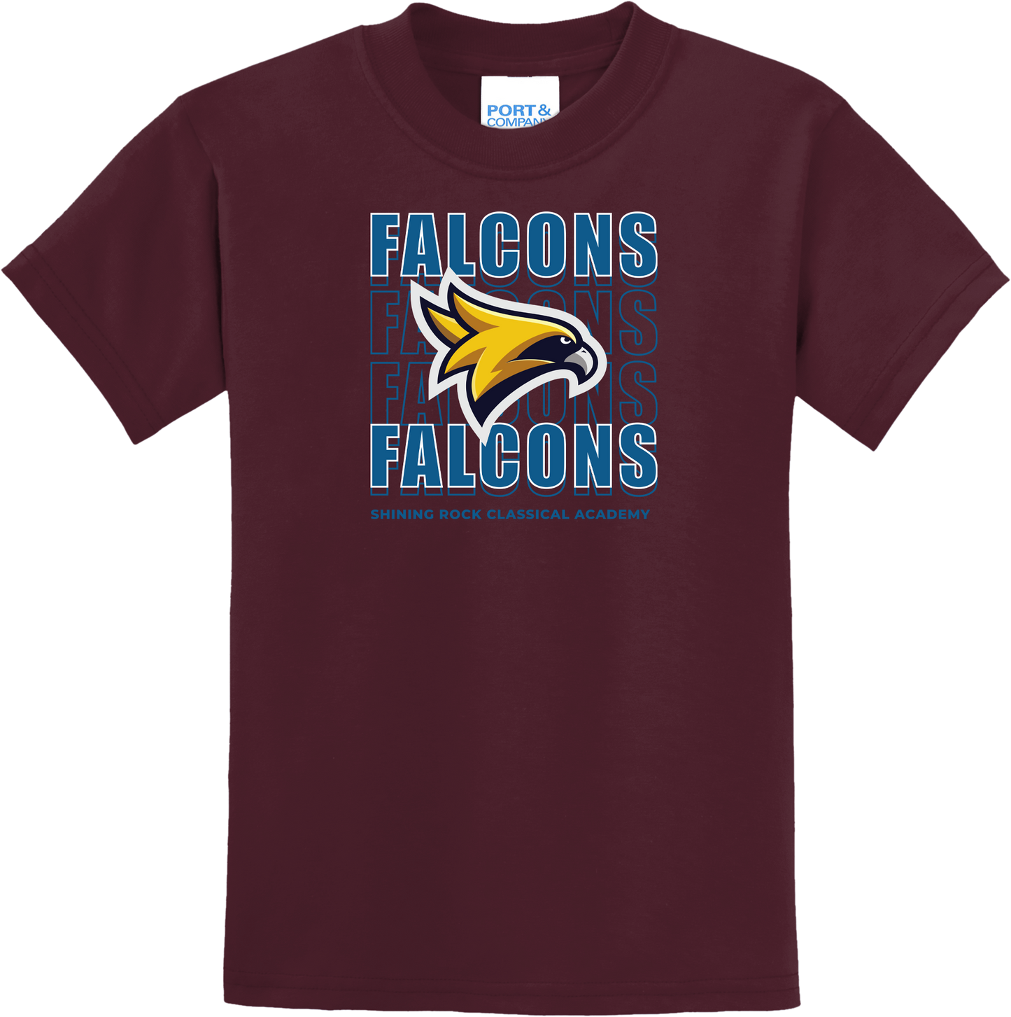 Falcon Cascade Design T Shirt - Shining Rock Classical Academy Spirit Wear