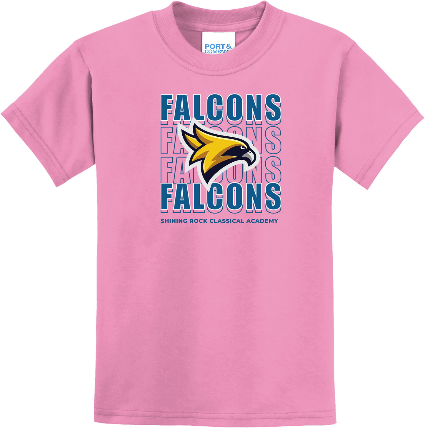 Falcon Cascade Design T Shirt - Shining Rock Classical Academy Spirit Wear