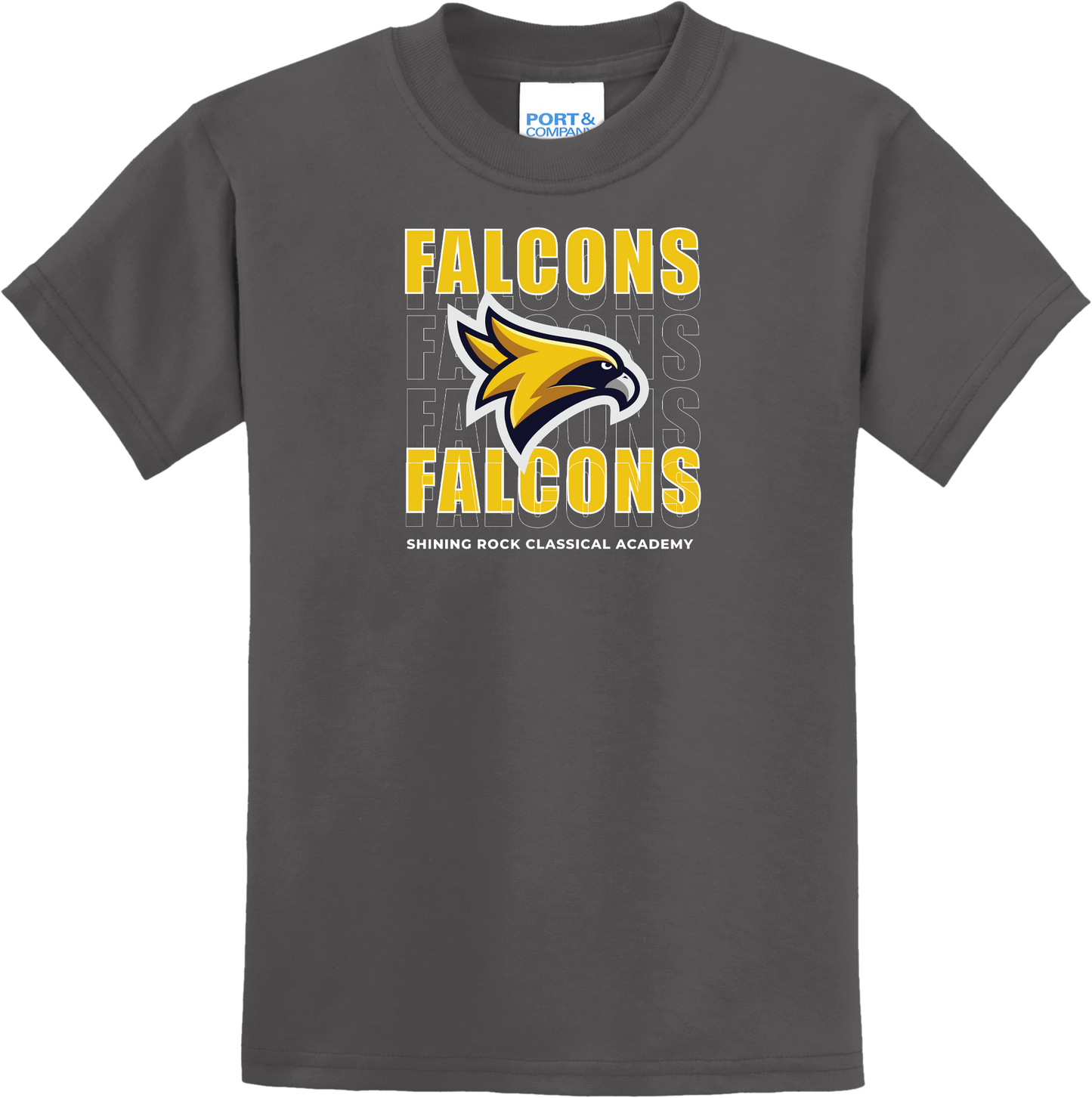 Falcon Cascade Design T Shirt - Shining Rock Classical Academy Spirit Wear