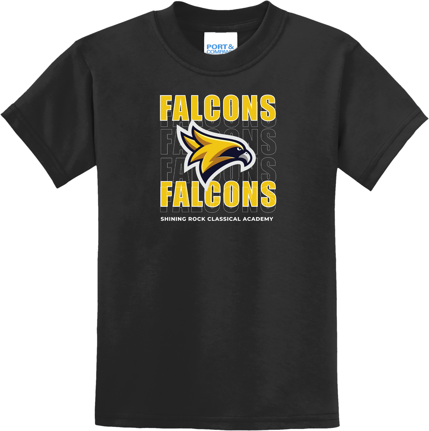Falcon Cascade Design T Shirt - Shining Rock Classical Academy Spirit Wear
