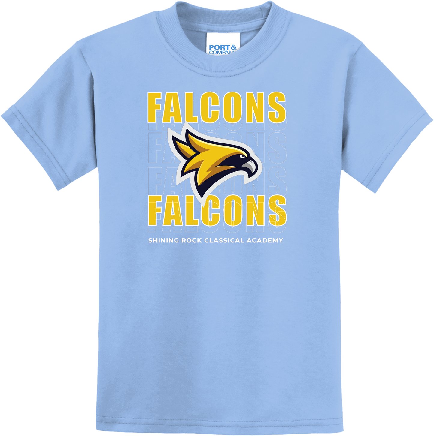 Falcon Cascade Design T Shirt - Shining Rock Classical Academy Spirit Wear
