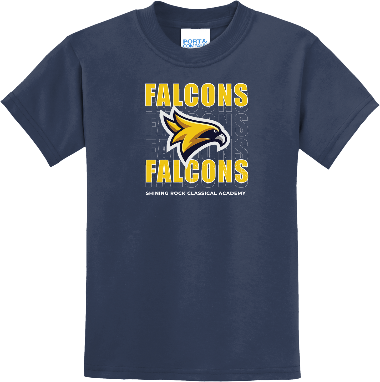 Falcon Cascade Design T Shirt - Shining Rock Classical Academy Spirit Wear