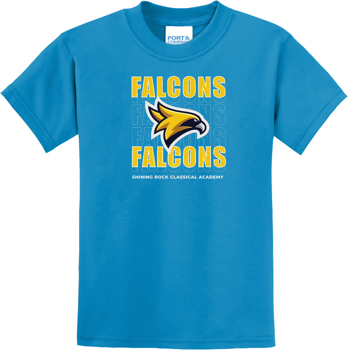 Falcon Cascade Design T Shirt - Shining Rock Classical Academy Spirit Wear