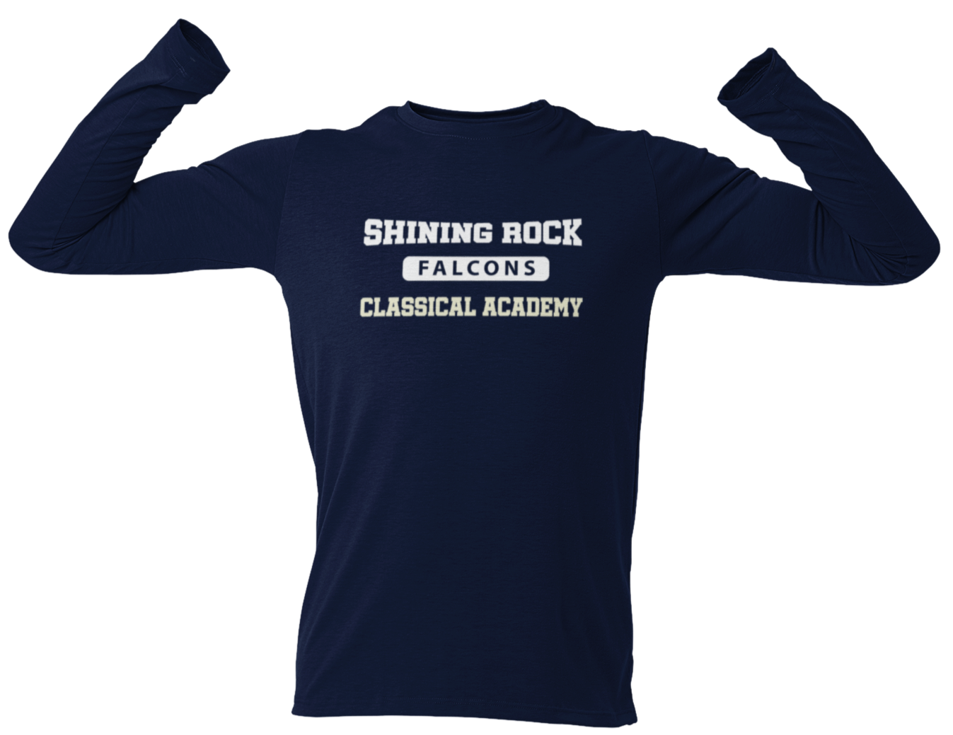 Varsity Style Short or Long Sleeve T Shirt - Shining Rock Classical Academy Spirit Wear